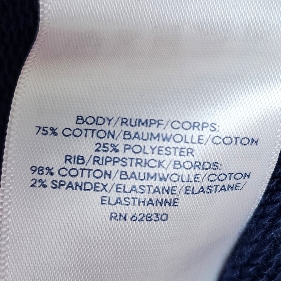 Lands End Serious Sweats Raglan Sweatshirt NAVY MULTI COLORBLOCK | 1X (16-18) - Picture 5 of 7